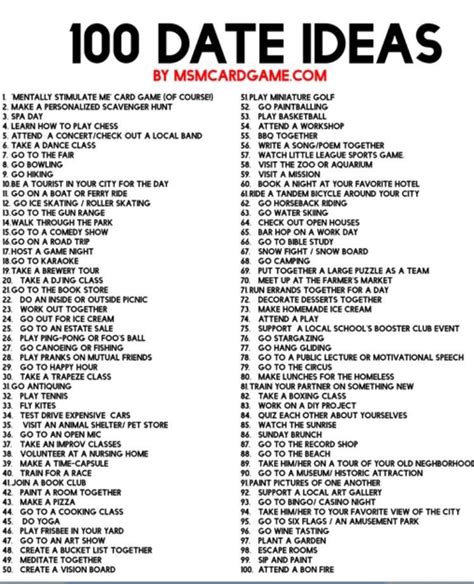 100 date ideas.